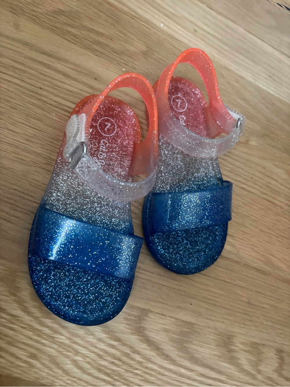 Glitter Jelly Sandals for Kids - Blue & Red